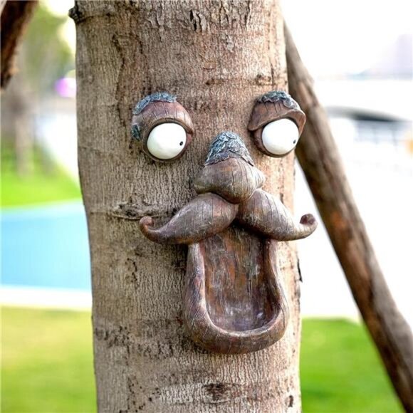Tree Face Bird Feeder, Tree Faces Decor Outdoor, Tree Decorations Outdoor, - Picture 4 of 8